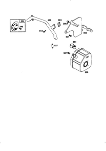 Exhaust Muffler Diagram and Parts List for 350455-1162-E1  Briggs and Stratton Engine